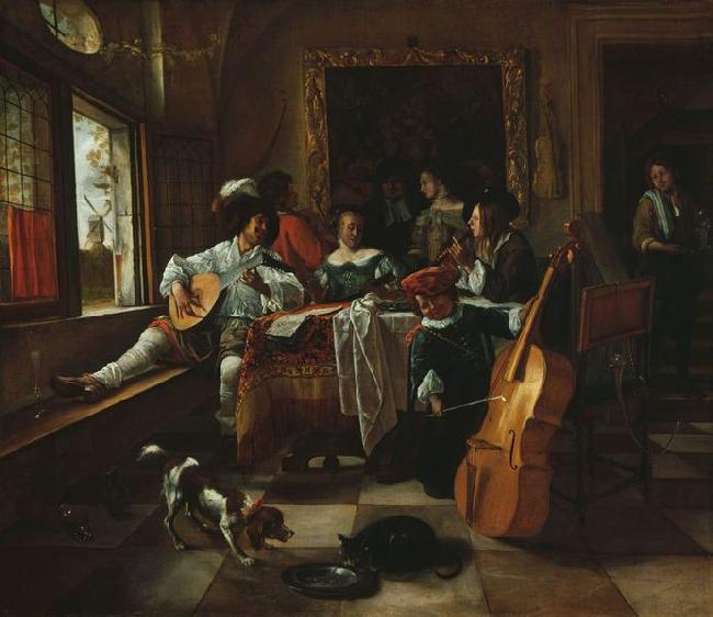 Jan Steen The Family Concert (1666) by Jan Steen oil painting image